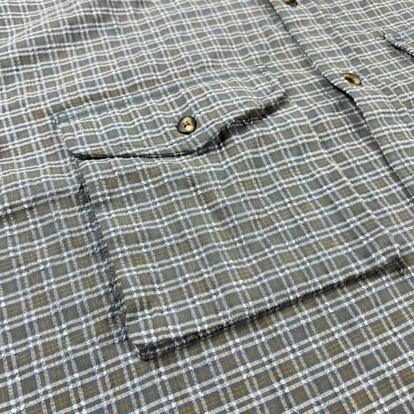 L.L. Bean Men’s Size Large Vintage Button Down Plaid Shirt blue green - Picture 8 of 8
